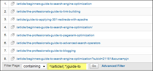 regex 5个你应该掌握的Google Analytics使用窍门